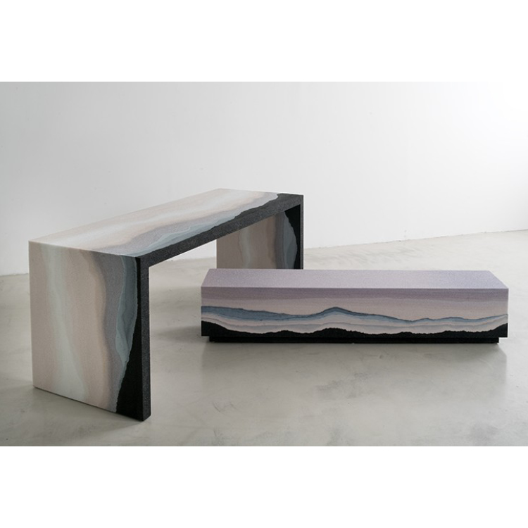 Table and bench from the Escape series by Fernando Mastrangelo