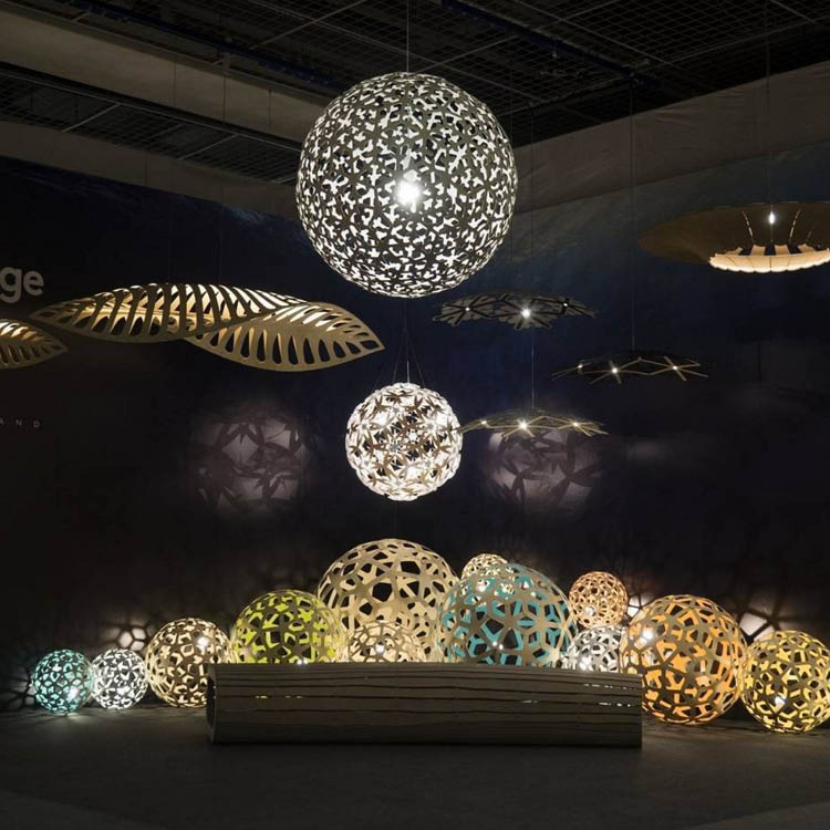 Installation featuring Nightlights & Navicula by David Trubridge
