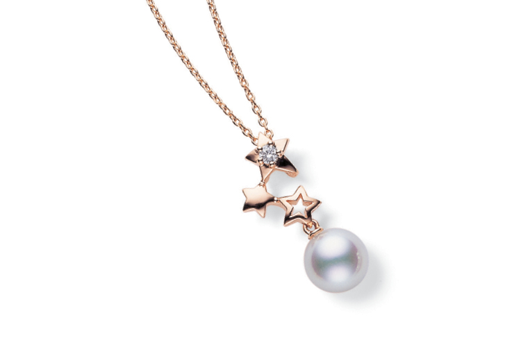 Mikimoto three star pearl pendant