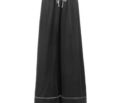 Off-White satin wide-leg pants