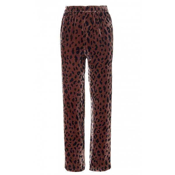 Tibi Cheetah on Silk Velvet Track Pants