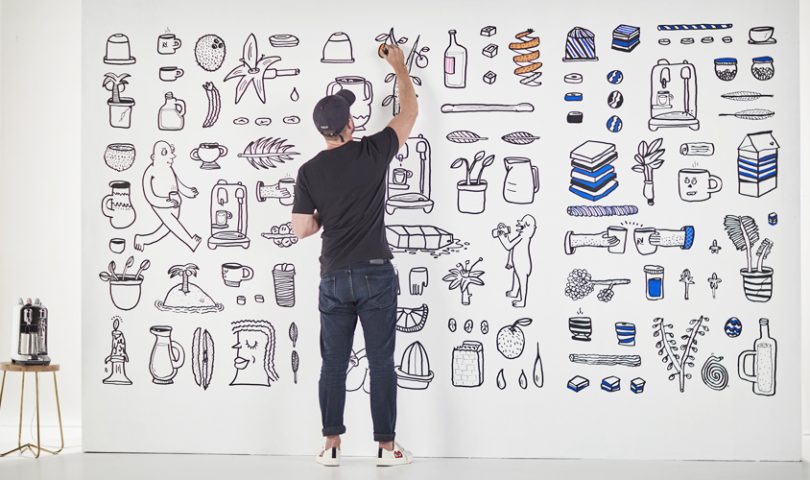 Andrew J Steel creates an epic mural to celebrate Nespresso’s new capsules