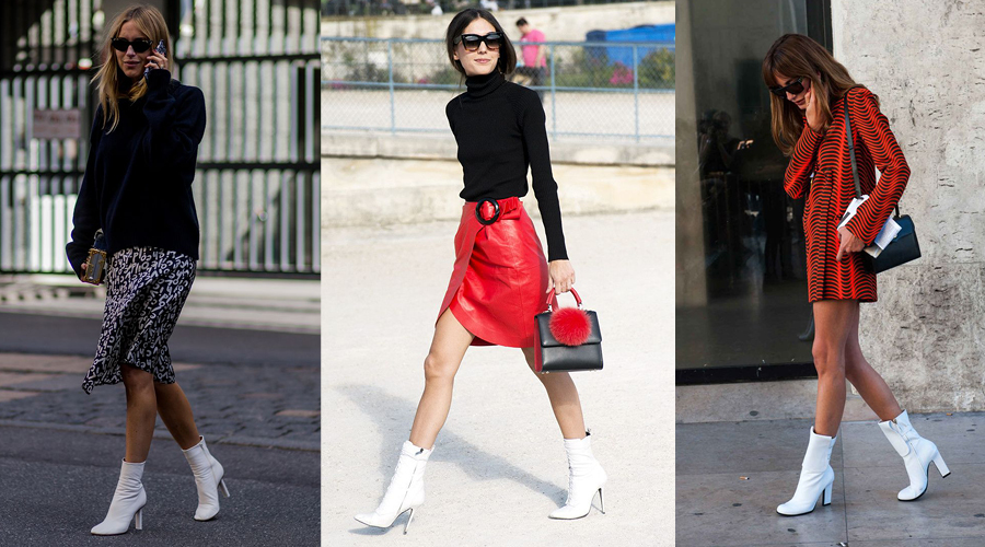 white fashion boots