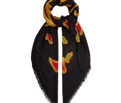 Valentino dragon print modal and cashmere-blend scarf
