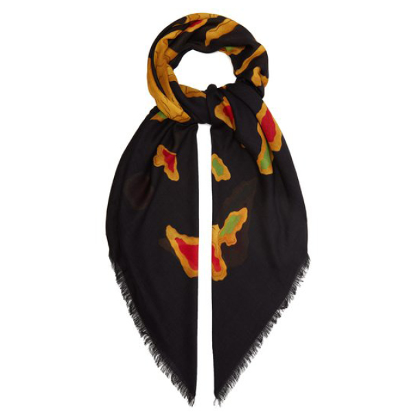 Valentino dragon print modal and cashmere-blend scarf