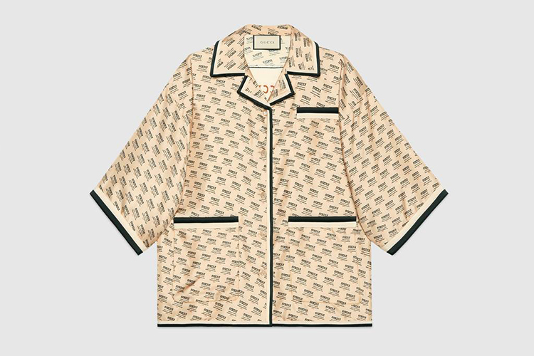 Gucci stamp silk shirt