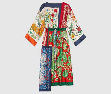 Patchwork scarves kaftan