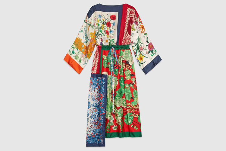 Patchwork scarves kaftan
