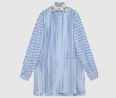 Striped oversize cotton shirt