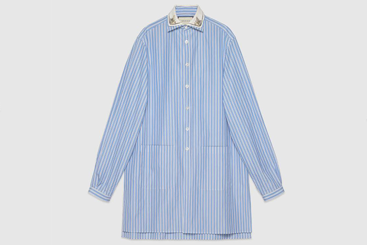 Striped oversize cotton shirt