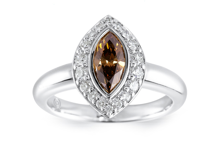 Cognac marquise ring