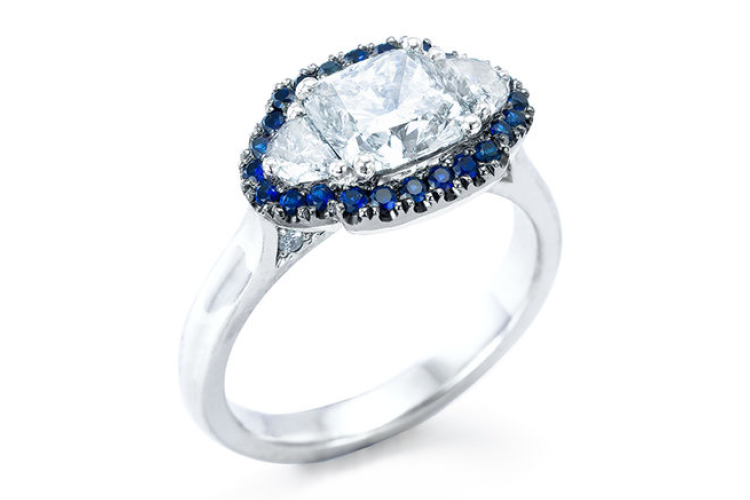 The Larius sapphire and diamond ring