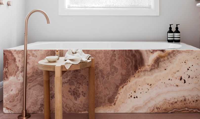 A stone bathtub is the stoic centrepiece your bathroom needs