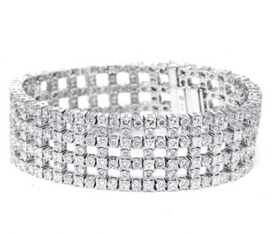 20 carat brilliant and princess cut diamond bracelet