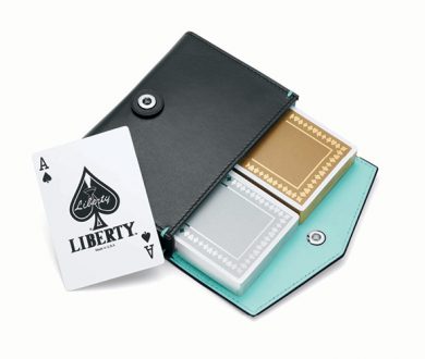 Metallic Playing Cards in a Leather Pouch