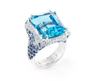 Aquamarine Ocean Spray Ring