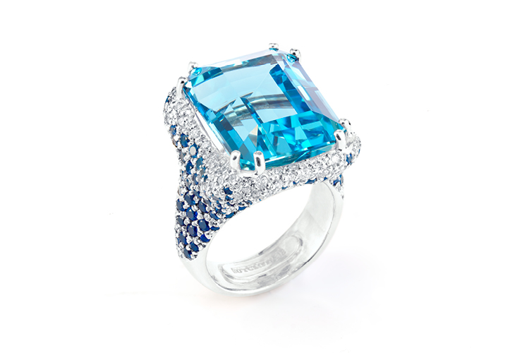 Aquamarine Ocean Spray Ring