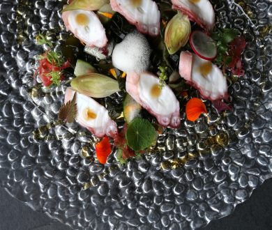 Octopus sashimi ceviche with Myoga ginger