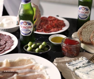 A simple platter and some crisp bottles of Peroni are the only things you need for an afternoon aperitivo