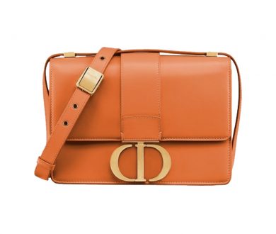 Orange 30 Montaigne Smooth Lambskin Flap Bag