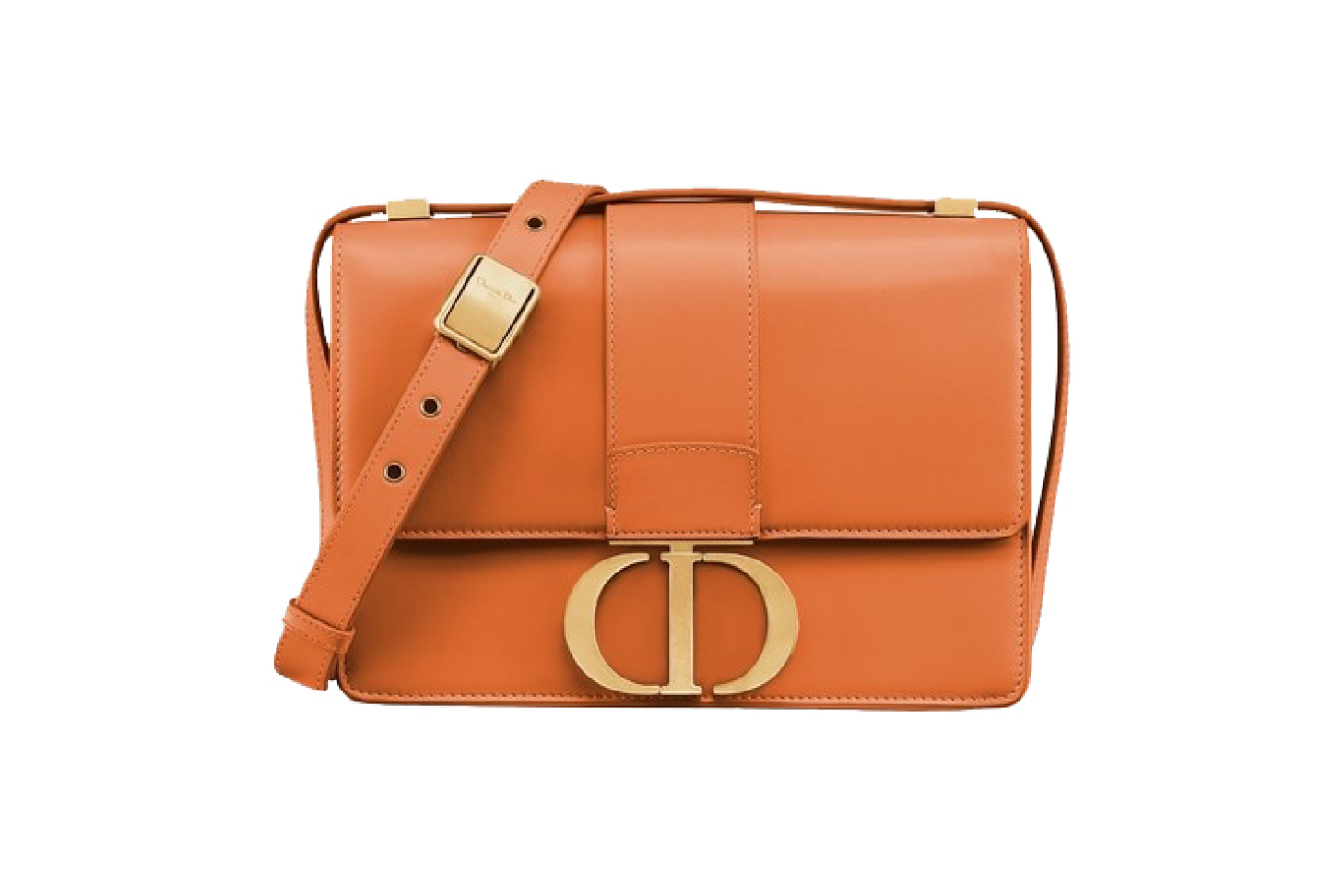 Orange 30 Montaigne Smooth Lambskin Flap Bag