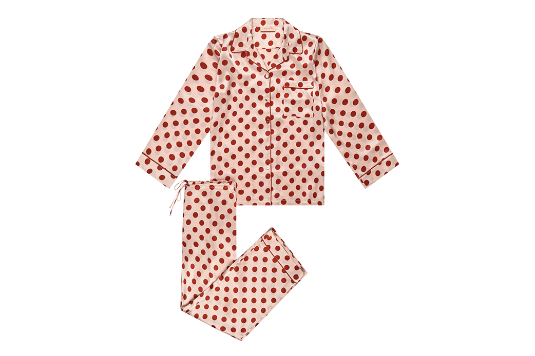Papinelle X Karen Walker Silk Spot Full Length PJ Set