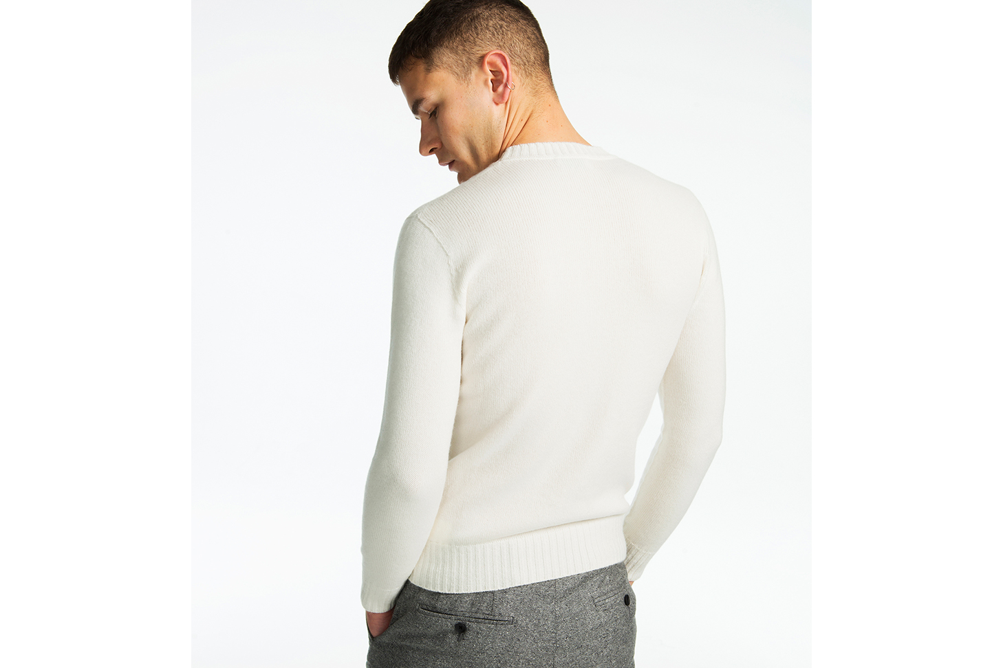 Palazzo Crew Neck Sweater Arctic White