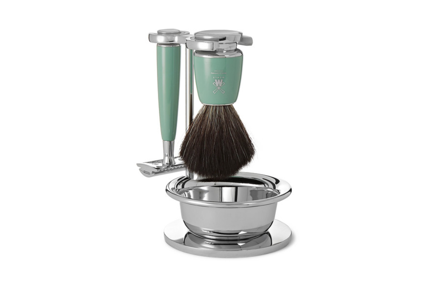MÜHLE Mint Resin Four-Piece Safety Shaving Set