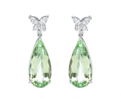 Fragile bounty green beryl earrings