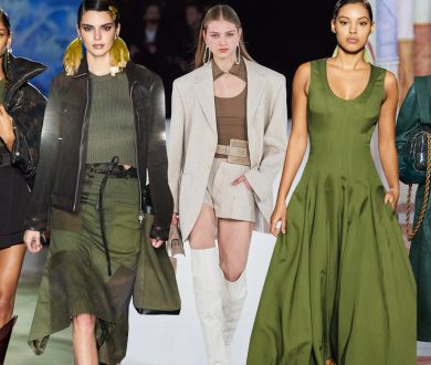 Shades of olive, emerald and khaki are encouraging us to go green this season