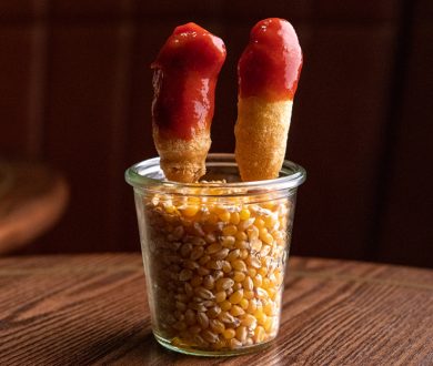 Bring the bar snacks to your abode with Little Culprit’s bierstick corn dog recipe