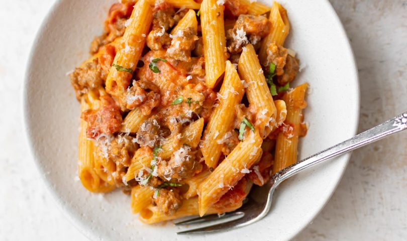 This Spicy Sausage Rigatoni recipe from NSP is the perfect family feast