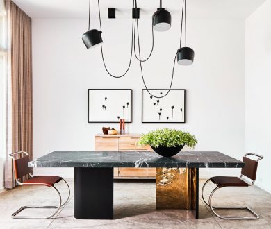 Give your dining room a refined edge with these sleek, steel-framed chairs