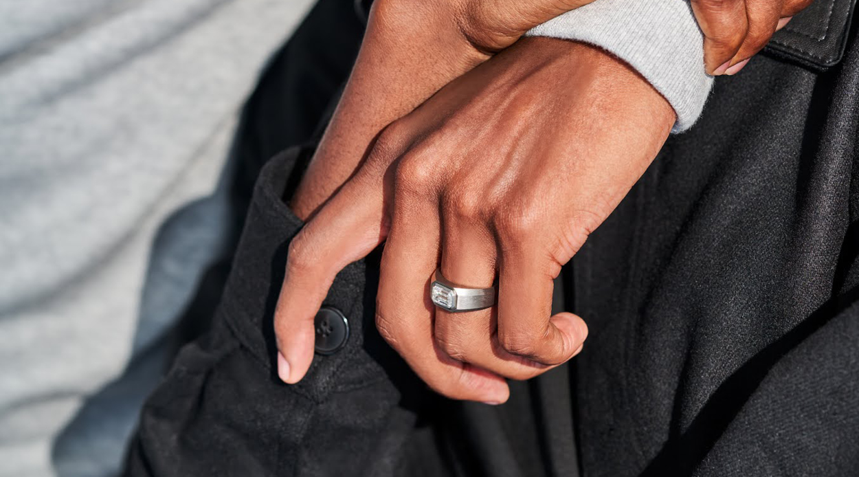 Mens Diamond Wedding Ring, Solitaire Diamond Mens Ring, Mens Engagement Ring,  18K White Gold, 0.50 Carat GIA Certified Handmade