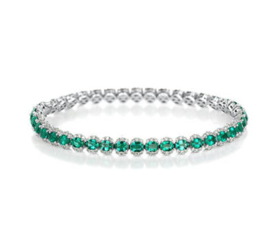 Partridge Emerald Half Halo Bracelet