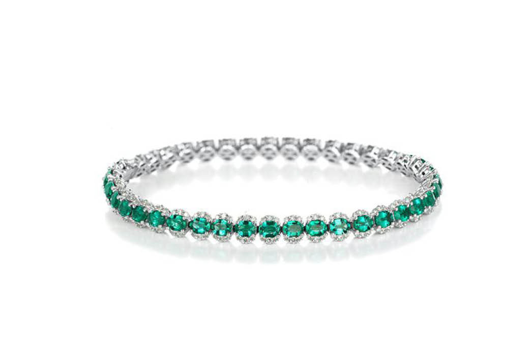 Partridge Emerald Half Halo Bracelet