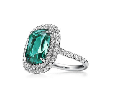 Tiffany & Co. Soleste Green Tourmaline and Diamond Ring