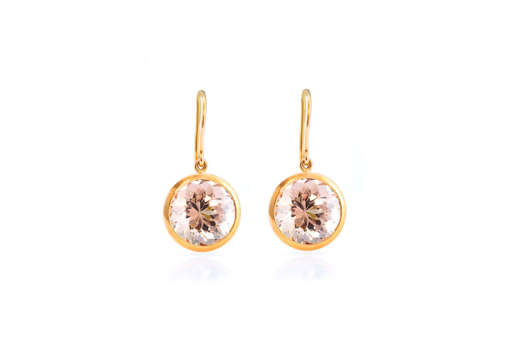 Peach morganite earrings