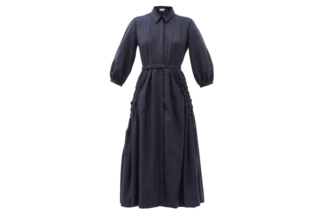 Gabriela Hearst Cheval cashmere midi shirt dress