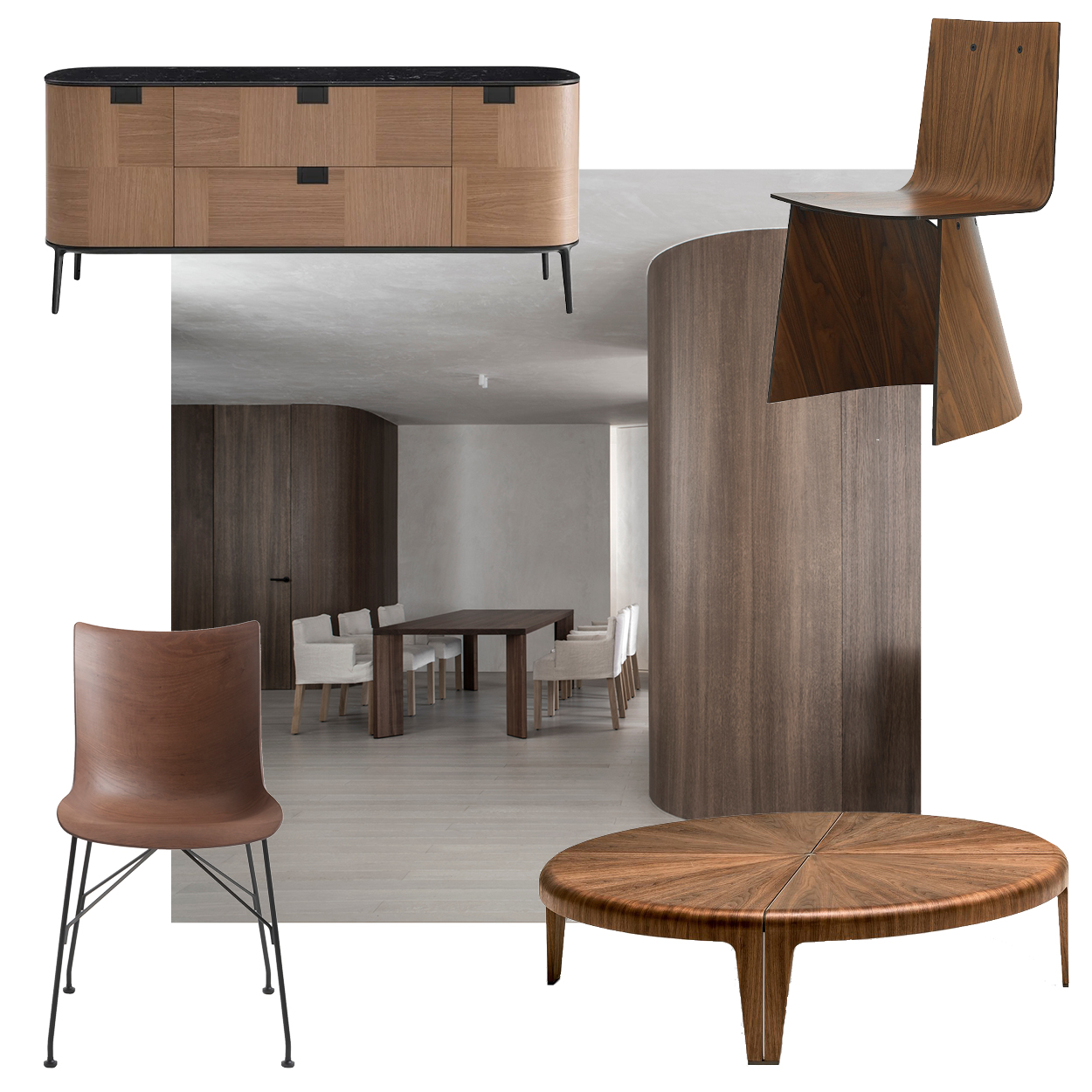 Curved wooden furniture is the perfect way to add a touch of organic