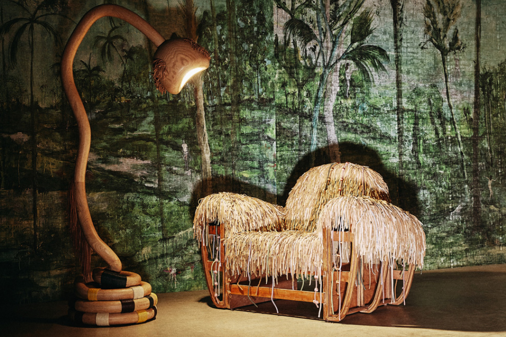 Jungle chair and Snake floor lamp