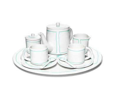 Blue® Line 10-piece Tea Set in Bone China