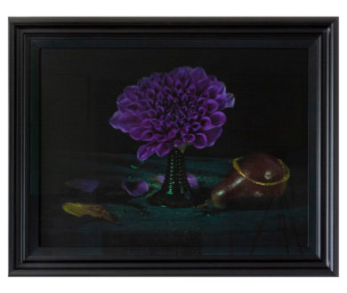 Dying Purple Dahlia & Pear by Fiona Pardington