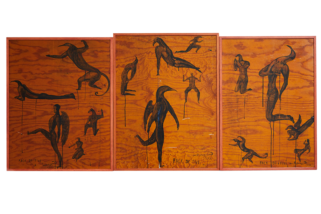 ‘Pack of Five’ Triptych by Bill Hammond