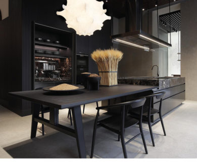 Convivium kitchen with the Up&Down table