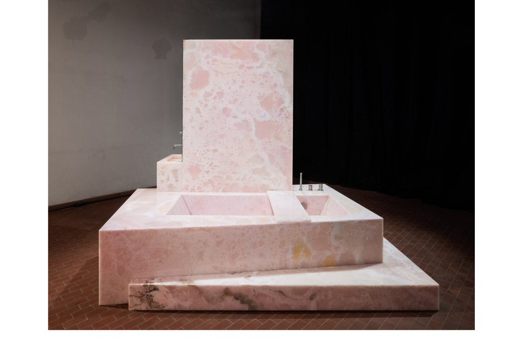 Monumental Wonders exhibition - Pink onyx bathroom sculpture