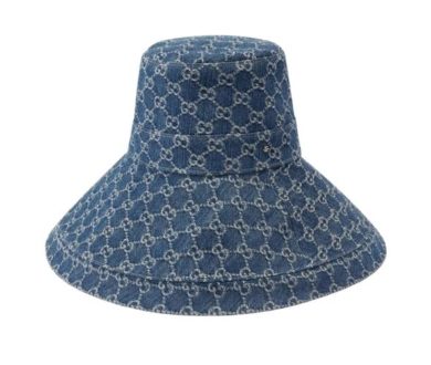 Washed Denim Wide Brim Hat