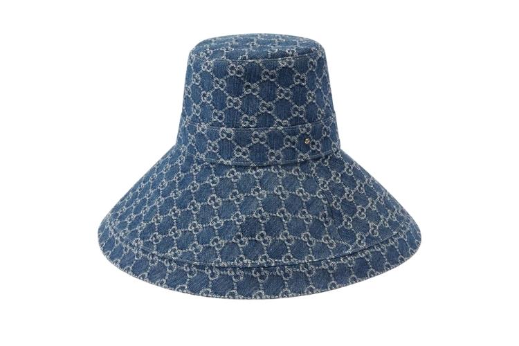 Washed Denim Wide Brim Hat