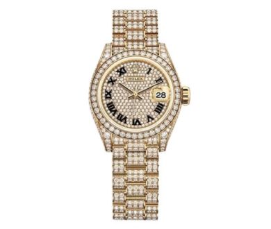 Rolex Lady Date Just in Oyster Yellow Gold and Diamonds, 28mm