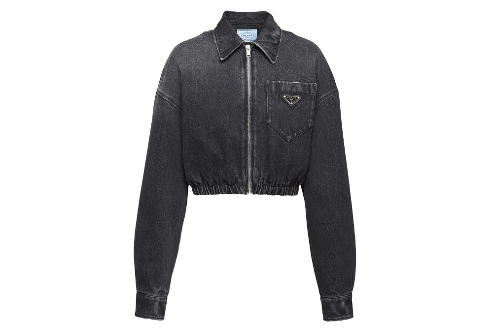 Denim blouson jacket